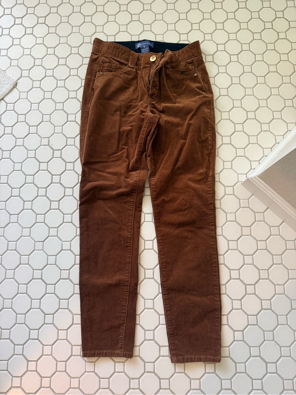 Democracy Ab Solution Brown Corduroy High-Rise Straight Pants